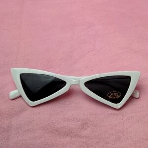 Petals and Peacocks White Triangle UV Protection Sunglasses